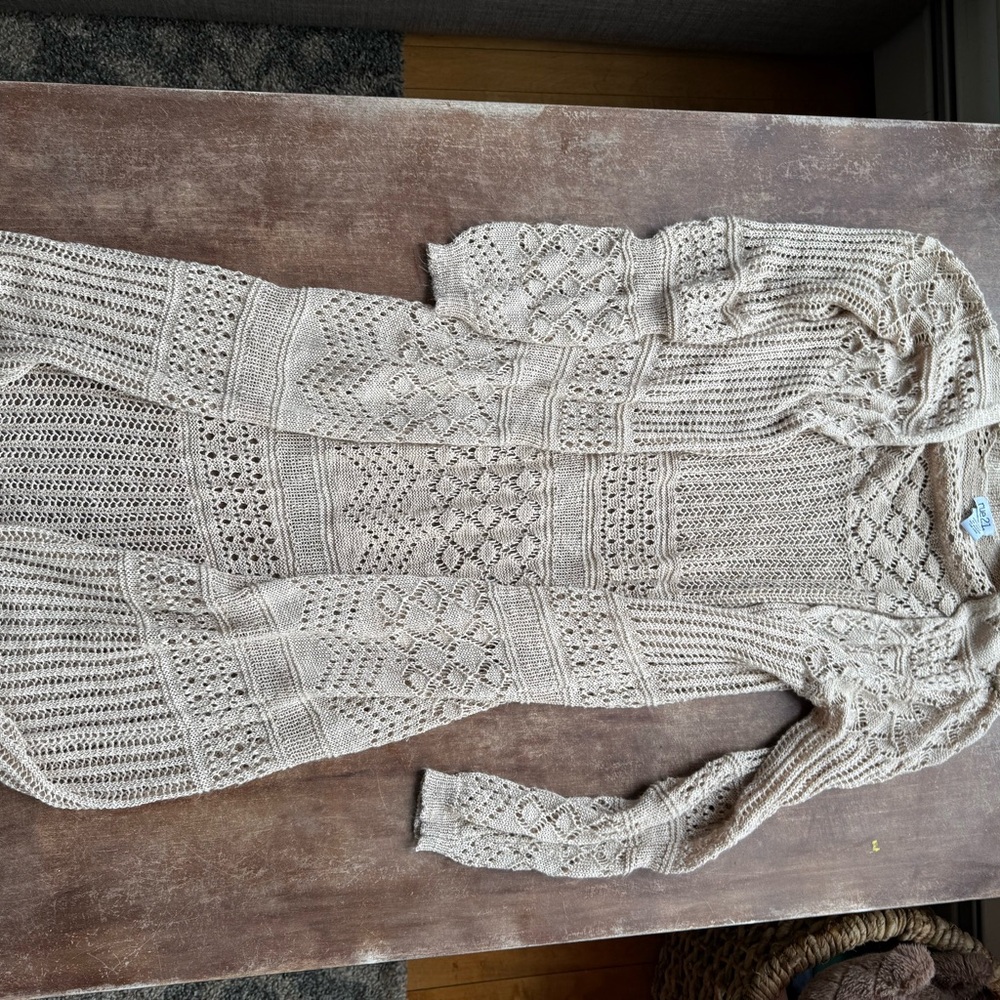 Beige Knit Cardigan